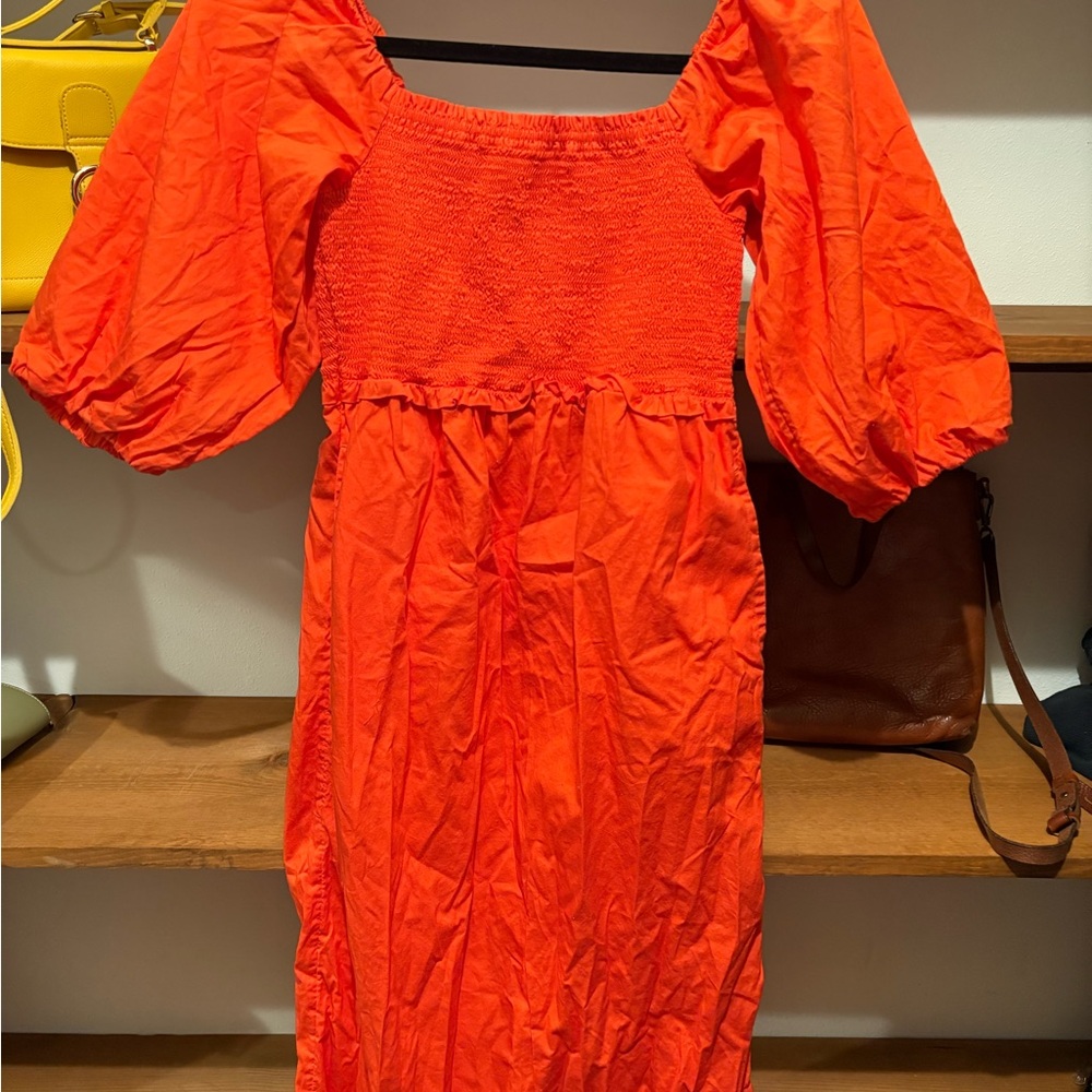 Orange maxi dress, cute for fall! Free Assembly